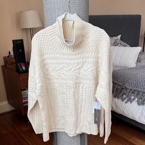 Nordstrom Cream Cable Knit Turtleneck Sweater